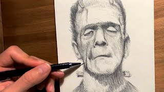 DRAWING FRANKENSTEIN'S MONSTER | Timelapse. Speed Drawing.