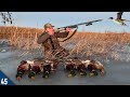 Pintail LIMITS Over an ICE HOLE! | 28 Gauge Duck Hunting