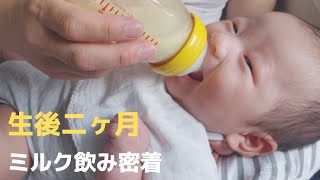 【混合育児】生後2ヶ月の赤ちゃん👶ミルク飲みに密着