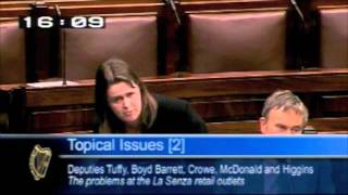 Deputy Joanna Tuffy raising the issue of La Senza workers in the Dáil today