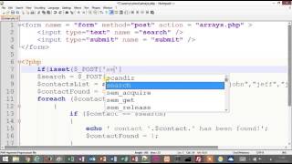 Tutorial 9 - PHP - Building a search engine with arrays - Part 2