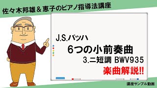 【楽曲解説】J.S.バッハ◎6つの小前奏曲 3.ニ短調 BWV935【講座サンプル動画】