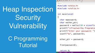 Heap Inspection Security Vulnerability | C Programming Tutorial