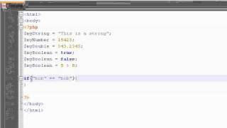 PHP Tutorial Video 10: If statements, Else Statements, and Boolean Values