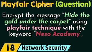 Playfair Cipher (Solved Question)