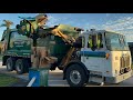 Waste Pro Autocar ACX Heil Python Garbage Truck vs Overloaded Cardboard