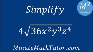 Simplify 4√(36x^2y^3z^4)