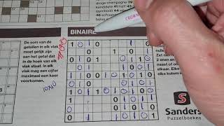 Keep going strong! (#1989) Binary Sudoku puzzle. 12-09-2020 part 1 of 3