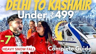 Delhi To Kashmir By Train Under ₹499 🚂| Banihal To Srinagar Train | Winter Kashmir ❄️ | Budgettravel