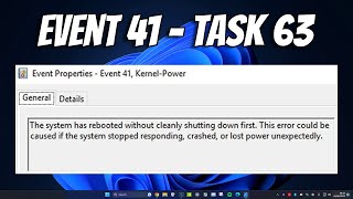 Fix Kernel Power Event ID 41 Task 63 Error in Windows