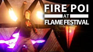 AMAZING Fire Poi Spinning - Drex at FLAME Festival 2016 w/ drone cam