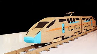 How to Make a High-Speed Train, Fastes Train, and Crossing of Rails Tracks Using Cardboard,