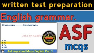 English Grammar mcqs | ASF asi preparation | ASF written test preparation ASF test ki tyari