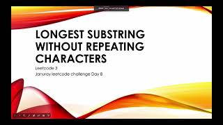 Longest Substring Without Repeating Characters | Two Pointers | Leetcode 3 | Live coding session