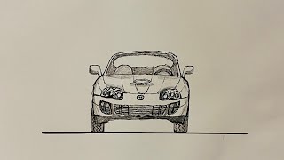 How to draw a Racing Car — Easy