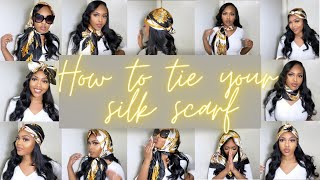 How To Tie A Silk Scarf... 14 WAYS!!! | How to wear a Silk Scarf | Silk Scarf Styles