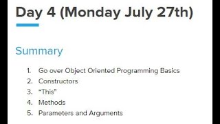 Java Workshop Lesson 4: Constructors and Methods