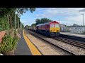 66102 DB cargo in shiny red, 4E25 Biggleswade to Heck 16:56 11E Lea Road 14/8/2024