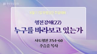 [주일2부예배] 행전강해(22)누구를 바라보고 있는가 I 사도행전 7:54-60 I 주승중 목사 I 2024.8.11