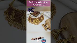 Laxmi Temple Jewellery Golden n Choker Necklace Sets #Design #Shorts @ArtistryC #shopnow 10-10-24