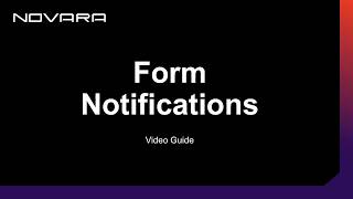 Form Notifications | Novara EHS Software