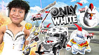 Free Fire But Only white in Snow  Map Challenge with Lady Boy Bundle 🤪 Tonde Gamer