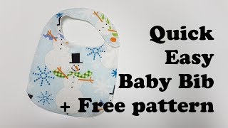 🤰🏻  Quick easy 👶  Drool bib \u0026 free pattern