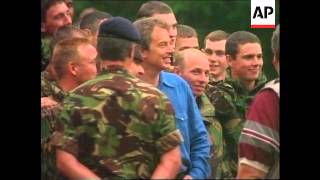 KOSOVO: PRISTINA: BRITISH PM BLAIR VISITS ARMY BASE