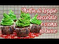 Muffin al doppio cioccolato e crema al burro | con farina integrale | Christmas Edition