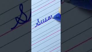 Susan - Beautiful name in Cursive writing | Cursive writing for beginners | i Write #shorts
