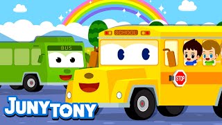 Vroom Vroom Bus Song🚌  | Vehicle Songs for Kids | Preschool Songs | JunyTony
