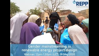 Capacity-building webinar: Gender mainstreaming in renewable energy project design