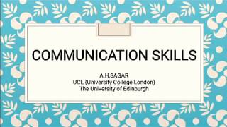 Communication Skills and Public Speaking by AH Sagar