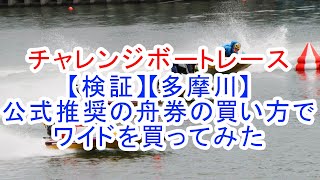 【ボートレース】公式推奨の舟券の買い方でワイドを買ってみた【多摩川オールレディースリップルカップ】