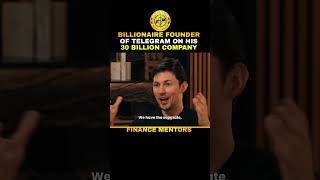 Billionaire founder of telegram explains how he runs his company #telegram #entrepreneur #shorts