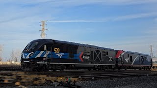 Amtrak #301 Leads a Very Late Floridian 40 Whiting, IN 12/28/2024