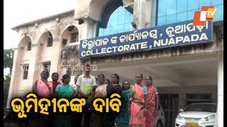 Landless people reach Nuapada collectorate to demand for land papers