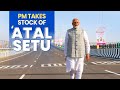 PM Modi walks on the newly built Atal Setu in Mumbai
