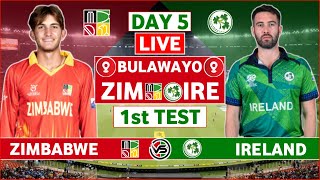 Zimbabwe vs Ireland Only Test Live Scores | ZIM vs IRE 1st Test Day 5 Live Scores \u0026 Commentary