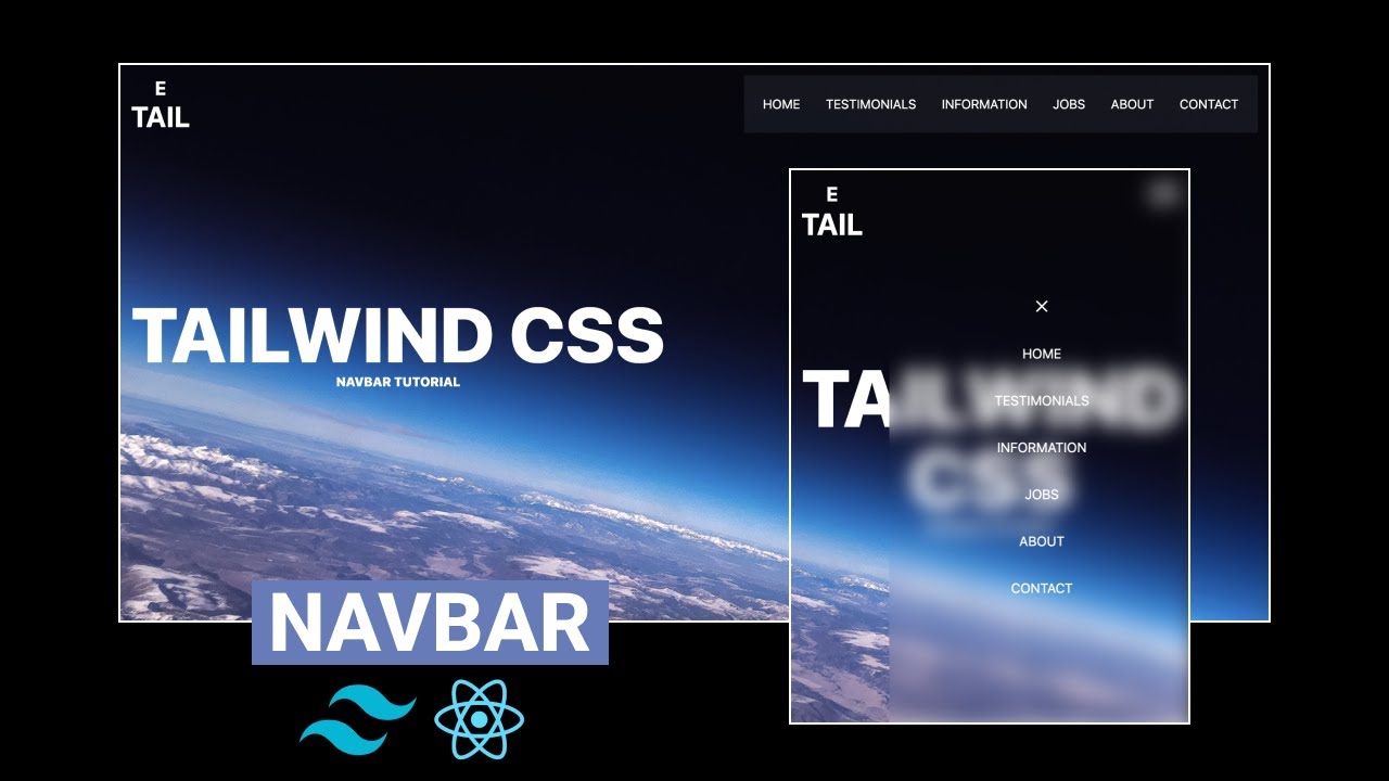 React Responsive Navbar With Tailwind CSS Tutorial - YouTube