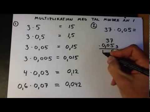 Tal - Multiplikation Med Tal Mellan 0 Och 1 - YouTube