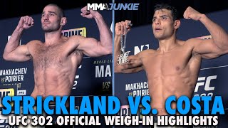 Sean Strickland and Paulo Costa Make Weight For UFC 302 Co-Main Event | Highlights