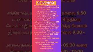 தினசரி பஞ்சாங்கம் | 13-Dec-2024 | #nallaneram #rasipalantoday #calendar #rasipalan #tamilpanchangam