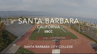 Flying over Santa Barbara City College SBCC - California Bay - Drone