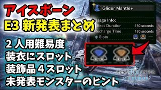 【MHW】アイスボーンで「2人用の難易度」が追加！装衣に装飾品スロットが！新スキル・未発表モンスターのヒントも【モンハンワールド/MHWI】