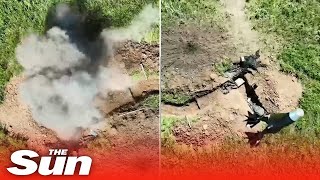 Ukrainian drones blow up Russian troops inside foxholes in Bakhmut