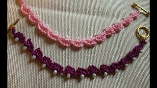 ***CROCHET PUNTO ALA 🦋 DE ÁNGEL 👼🏼 PULSERAS ***