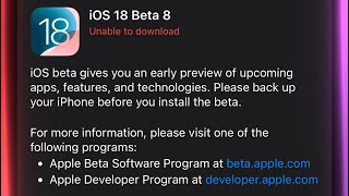 iOS 18 beta 8 is OUT will siri 2.0 work again???