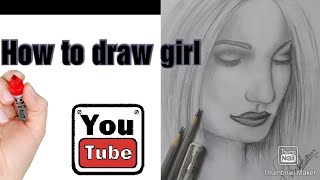 How to draw girl face with pencil shading