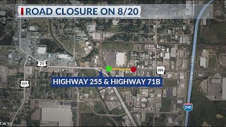 Road closure expected in Fort Smith on Highway 255 and Highway 71B